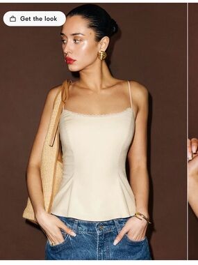 Reformation “Genevieve” top in sugar